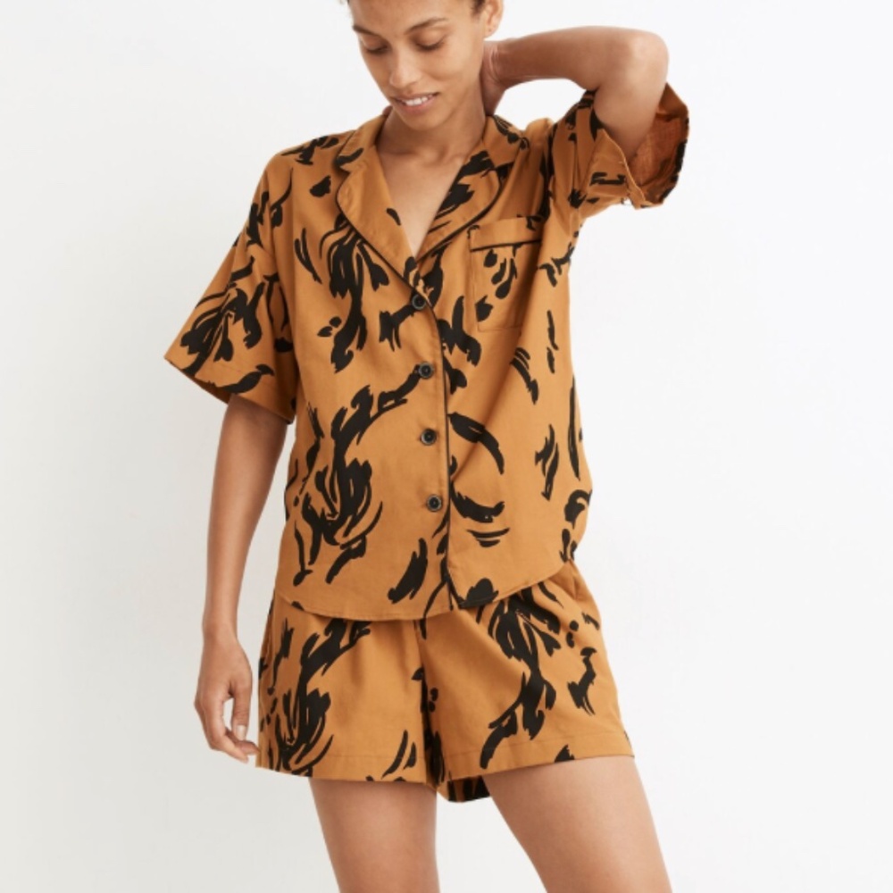Madewell Cotton Pajama Set Abstract Tiger XS/S
